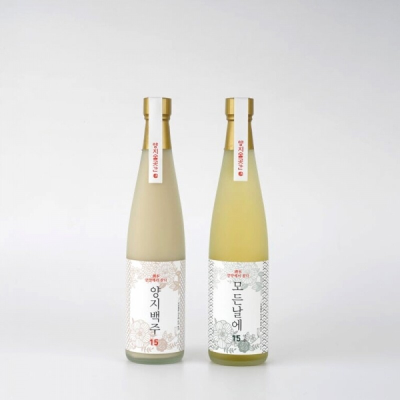 양양술곳간,양양술곳간 전통주 선물세트 (모든날에/양지백주) 500ml x 2개양양술곳간,양양술,약주,탁주,양지백주,든날에.